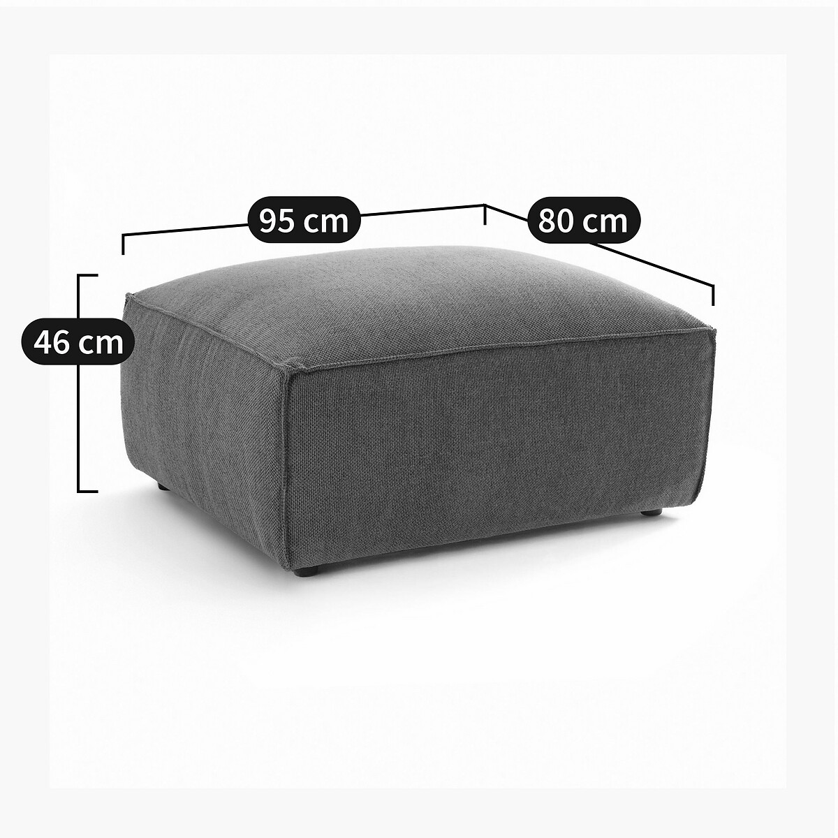 LA REDOUTE INTERIEURS<br>Puff modular em veludo canelado, Seven