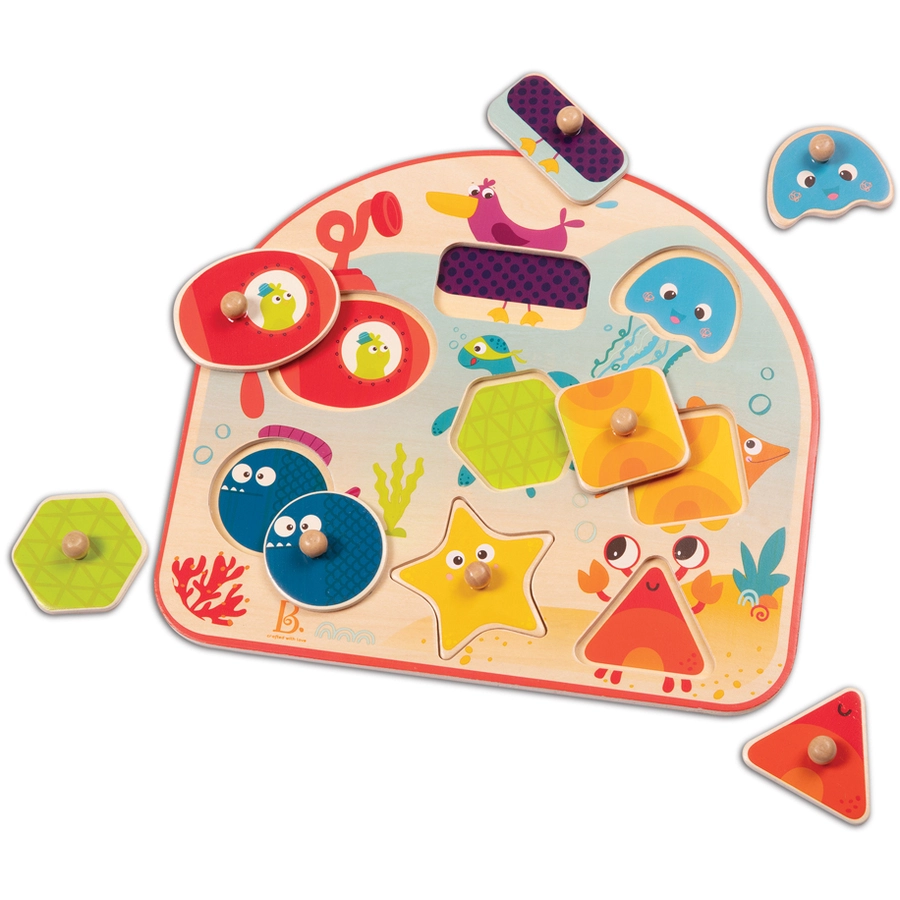B.TOYS B. Sea Treasures - Holzpuzzle Meerestiere 8-teilig Mehrfarbig