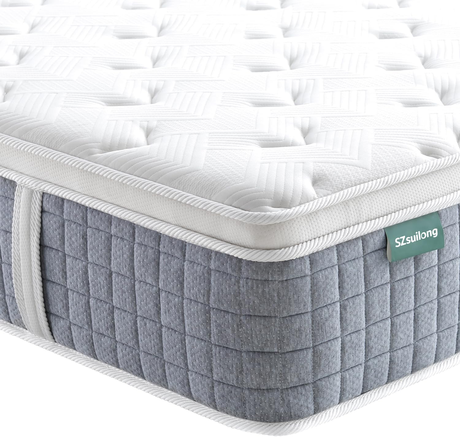 SZsuilong Matratze 90x200x24 H3 7-Zonen Federkernmatratze mit Schaumstoff Orthopädische Taschenfederkernmatratze Öko-Tex Zertifiziert