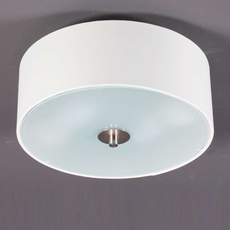 Landelijke plafondlamp wit 30 cm 2-lichts - Drum