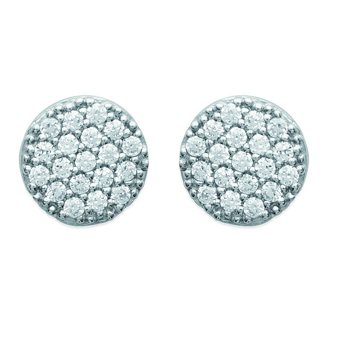 Boucles d'oreilles Brillaxis rondes empierrées