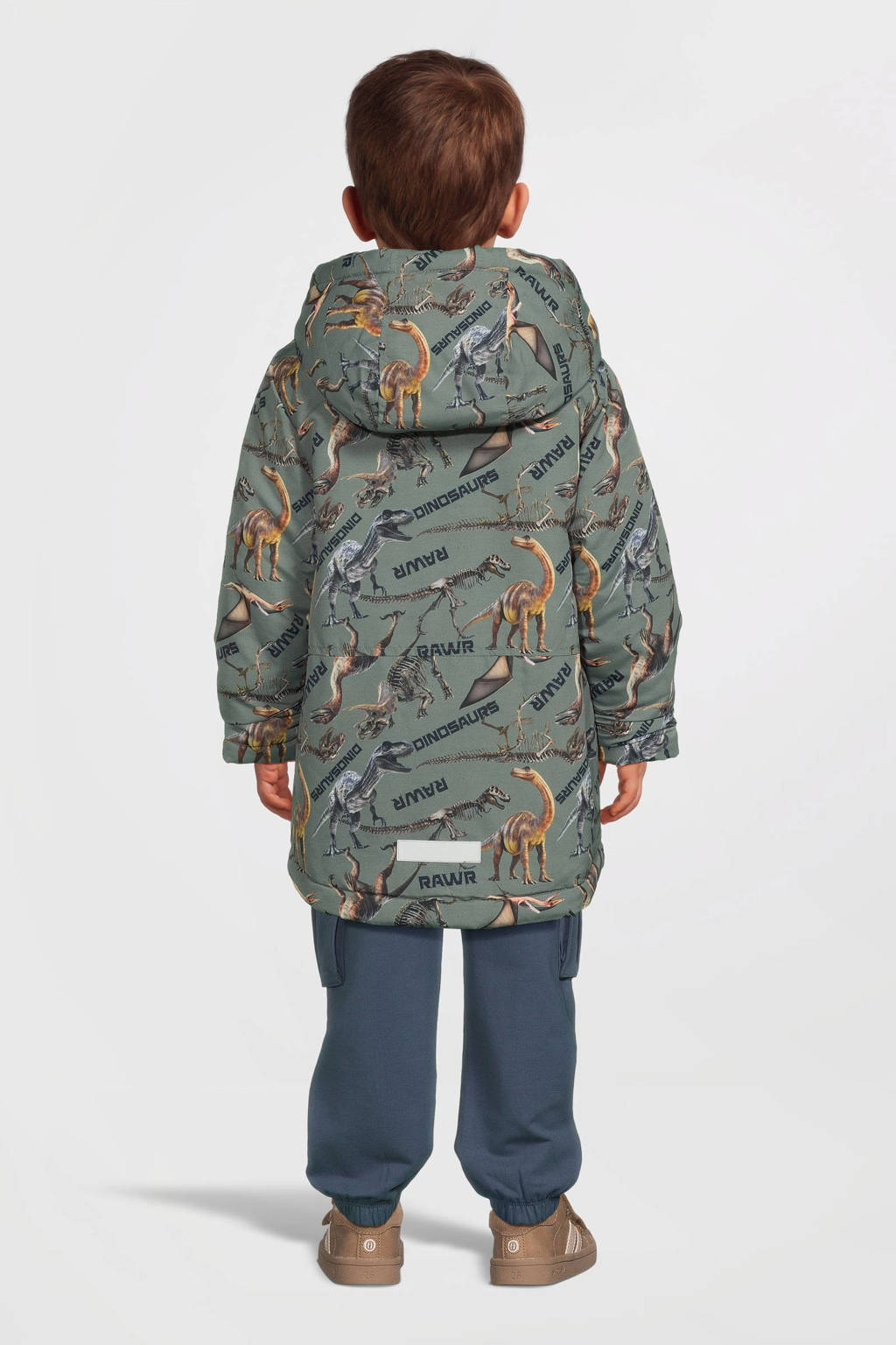 NAME IT winterjas NMMMAX met all over print zachtgroen/bruin/oranje