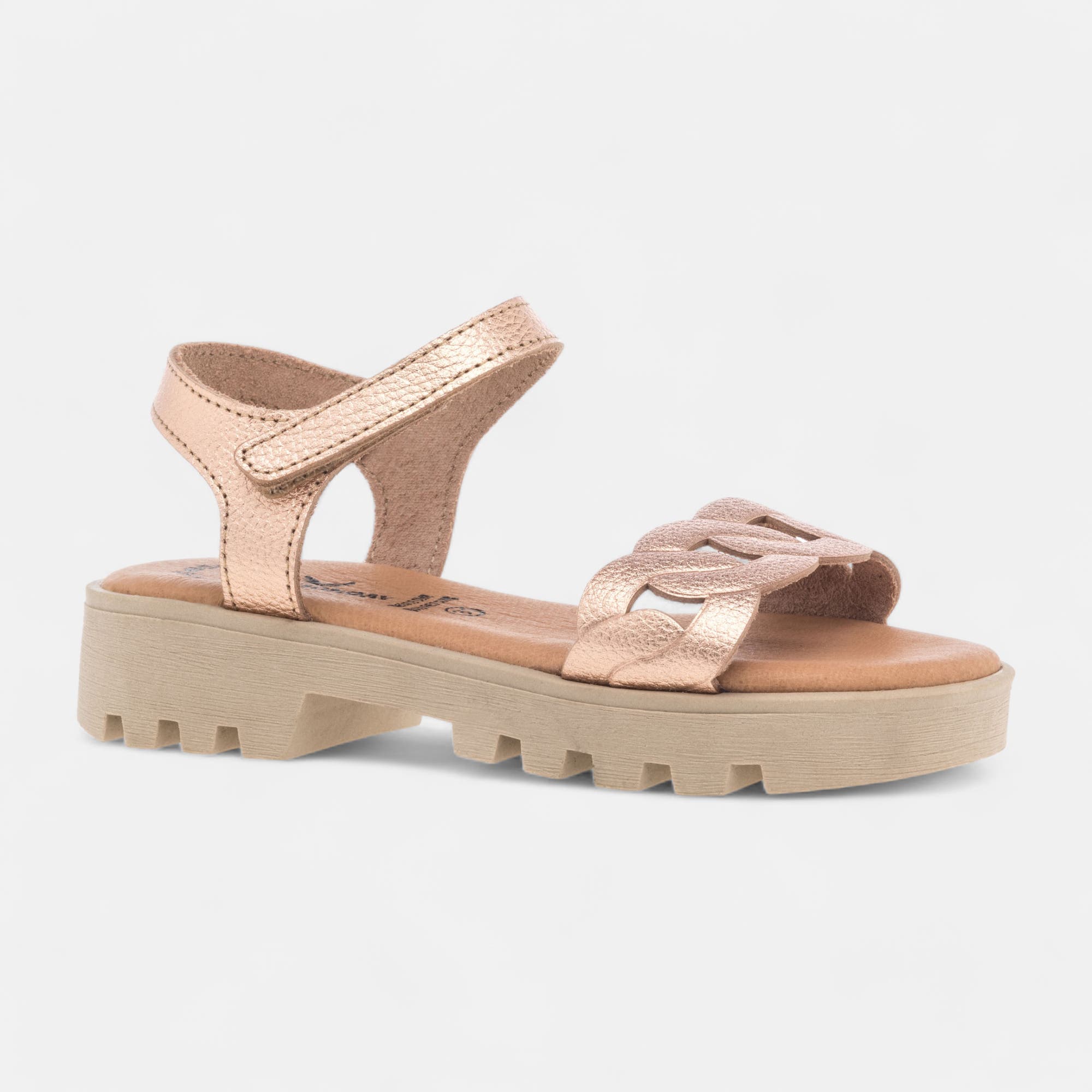 Sandales Fille en cuir rose