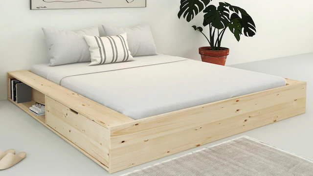Home affaire Massivholzbett »Erno, OTTOs Choice, TOPSELLER, Stauraumbett Futonbett, 275KG belastbar« Breite/ Belastbarkeit: 120cm/275 KG, 180cm/275 KG,  mit Lattenrost, FSC® zertifiziert, viel Stauraum + Ablagen