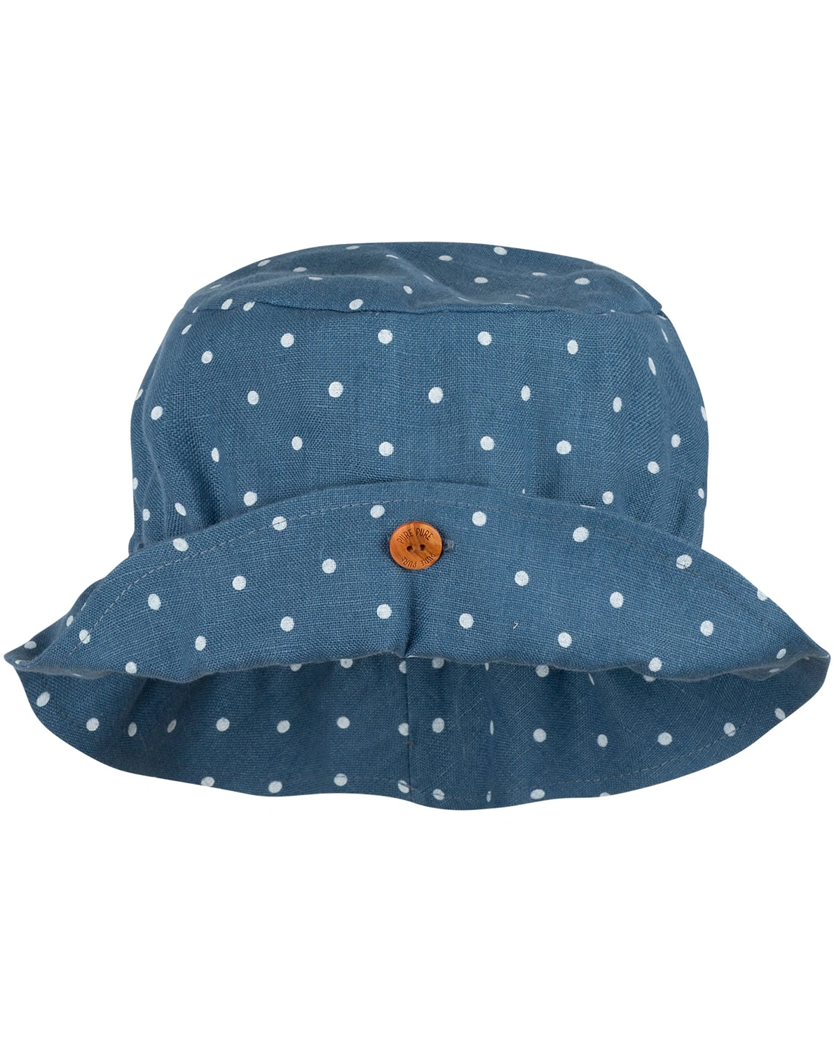 Leinen-Sommerhut DOTS in steelblue