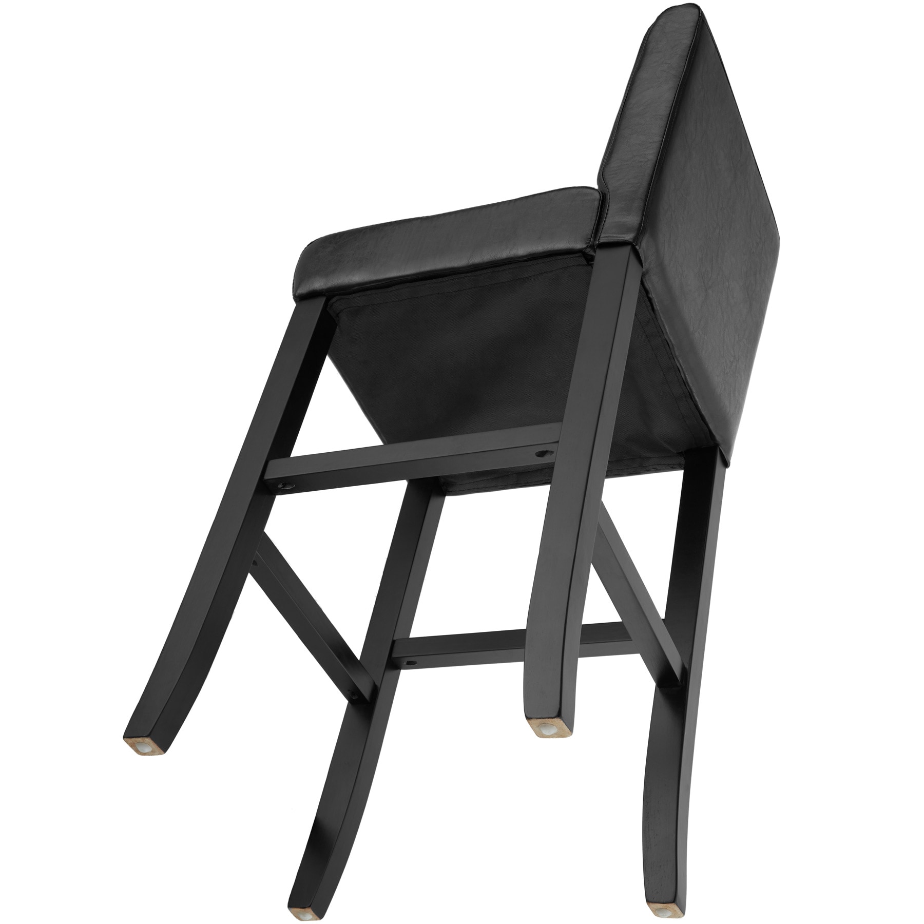 tectake® Barhocker, gepolstert mit Rückenlehne, Stuhlbeine aus Massivholz, Sitzhöhe 76 cm