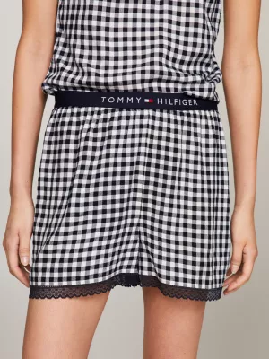 Shorts de pijama TH Original com estampa e detalhes em renda
