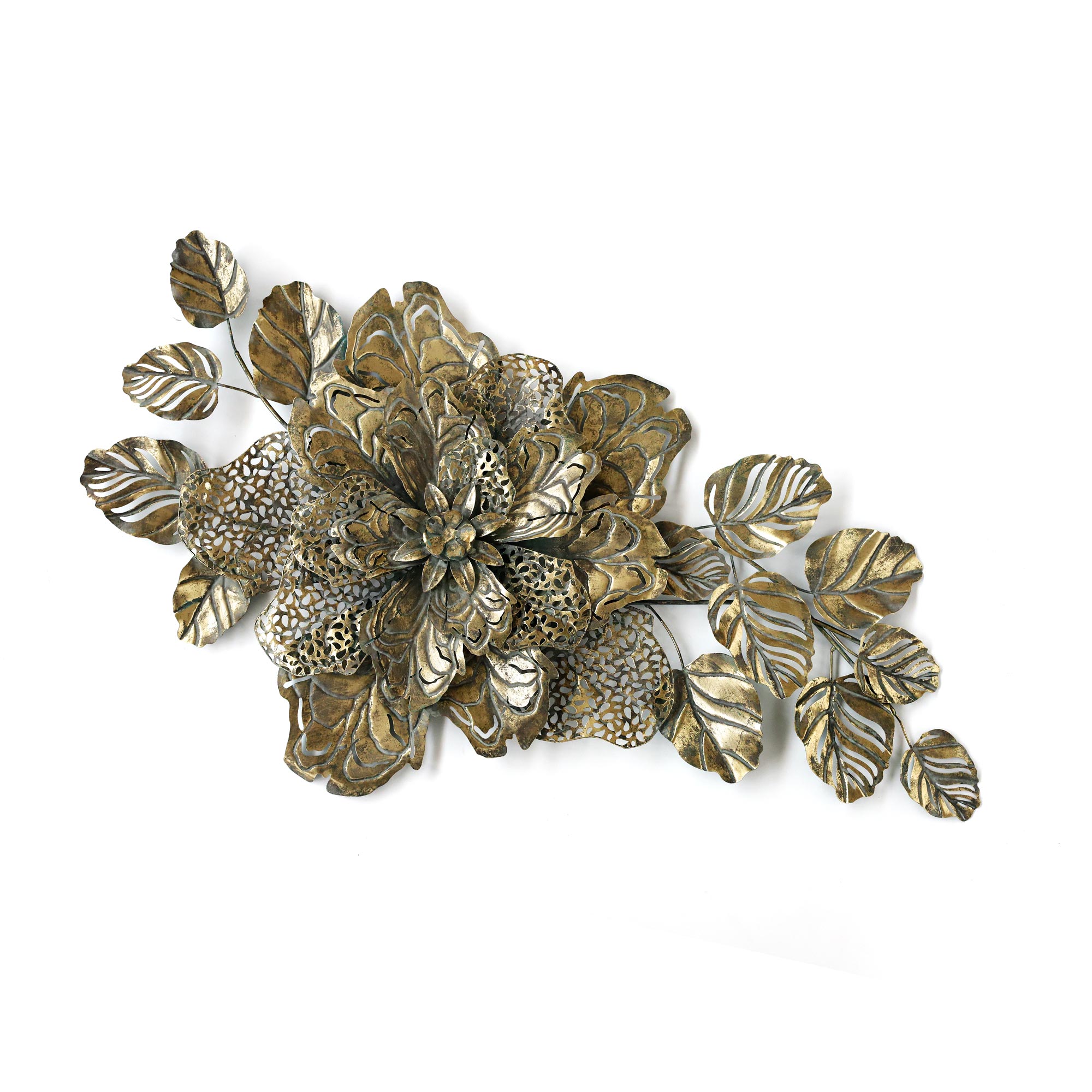 Wandskulptur 'Philomena', antik gold, B 137 cm, H 68 cm, L 11 cm von fischer's lagerhaus