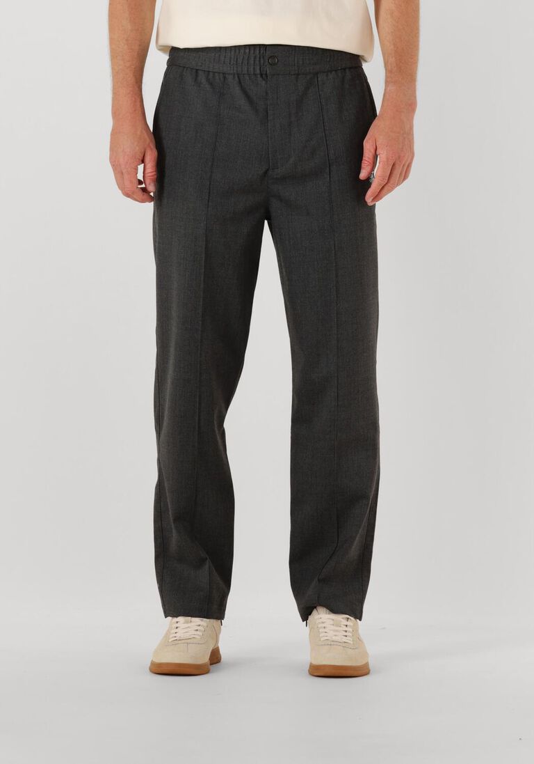 grijze filling pieces chino coach pants twill wool