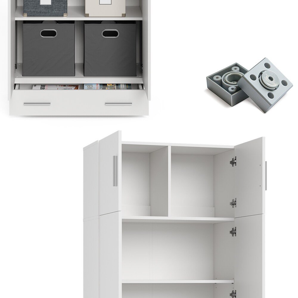 Vicco Aktenschrank Mehrzweckschrank Büroschrank Ingo Weiß/SON Aufsatz Schublade