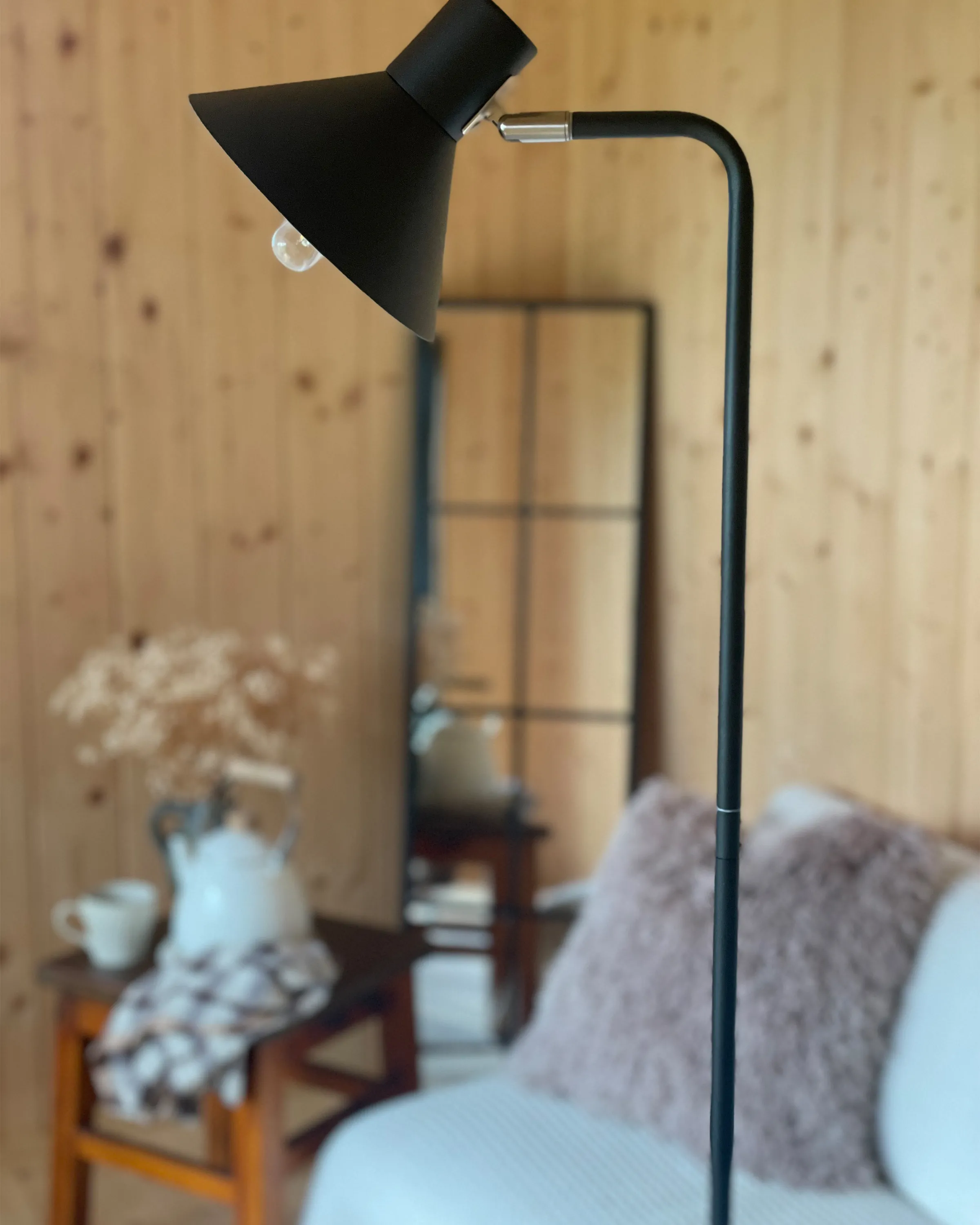 Staande lamp RIMAVA verstelbaar Metaal Zwart