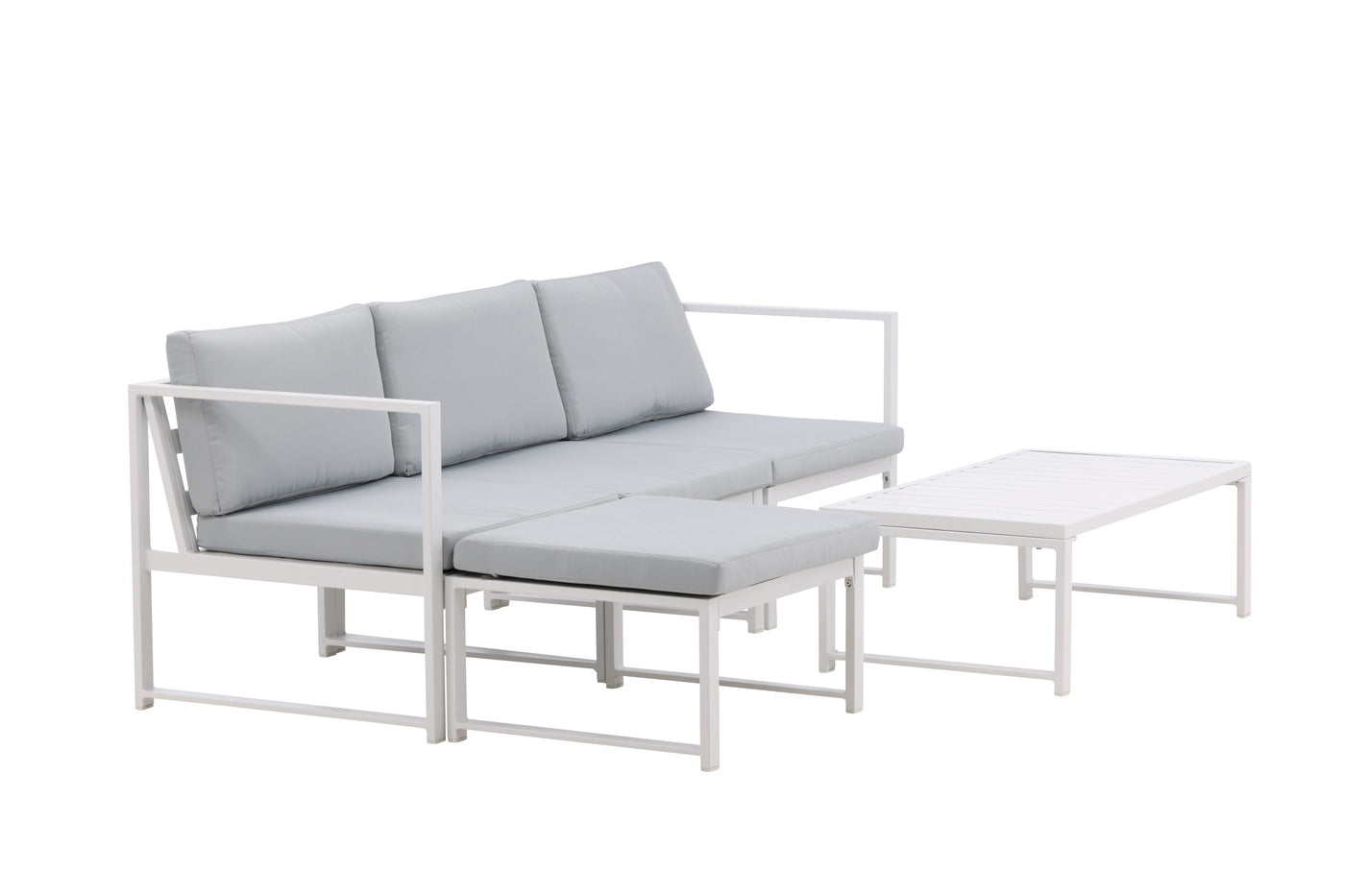 FjÃ´rd - Tuinset Wit|Grijs - Aluminium - Salvador