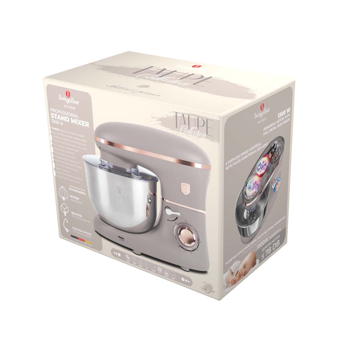 Berlinger Haus Küchenmaschine 6 Liter matt Taupe Collection