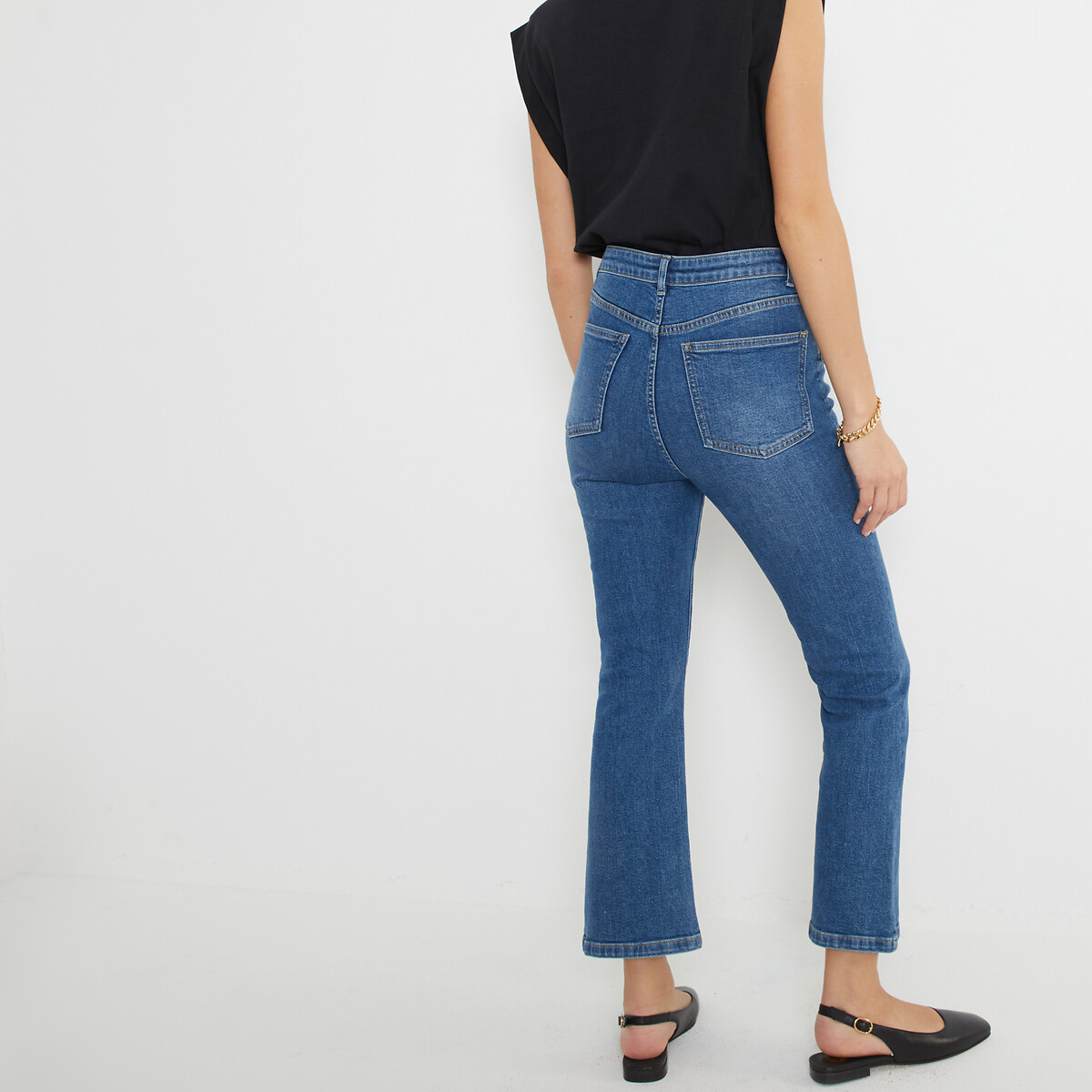 COLEÇÕES LA REDOUTE<br>Jeans kick flare, hoge taille