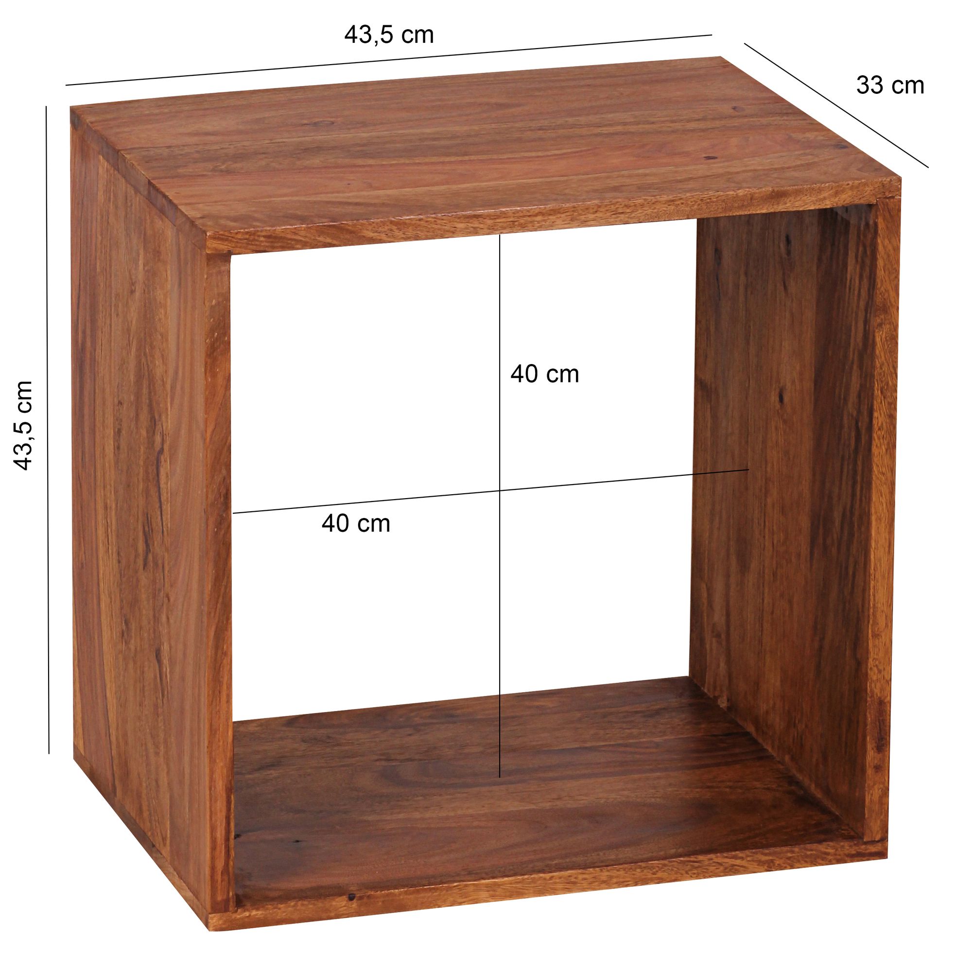 KADIMA DESIGN Cube Regal NAKO: Massivholz, Beistelltisch/Bücherregal, vielseitig, pflegeleicht