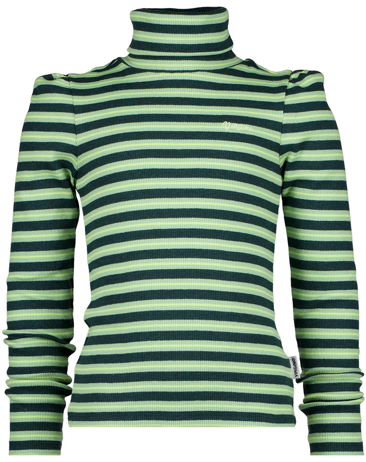 Rollkragen-Pullover JUNIPER gestreift in old mint