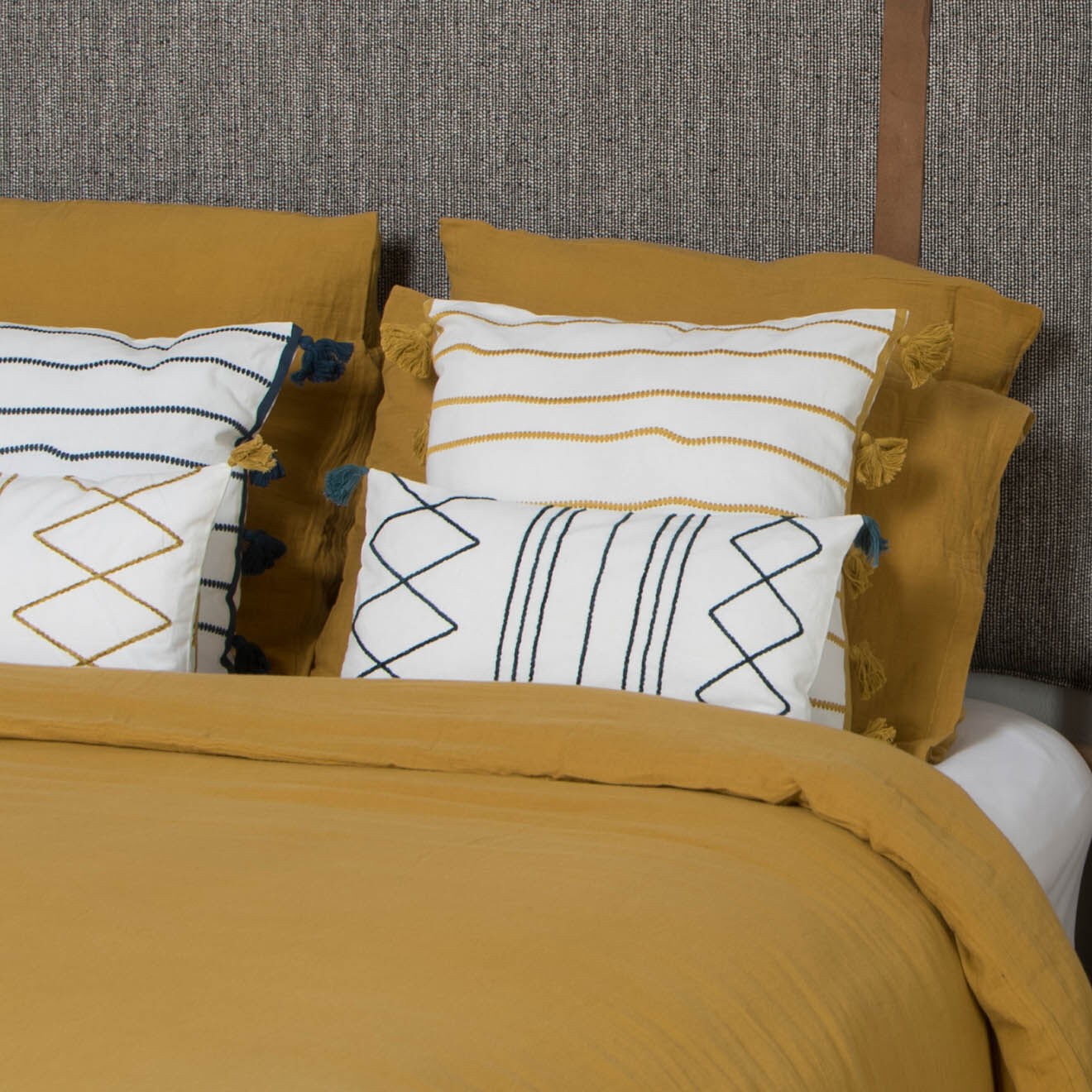 Febronie Housse de coussin Istanbul bleue - 50x30 cm
