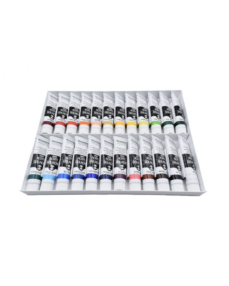 Turner : gouache peinture acrylique : 20 ml : lot de 24 couleurs