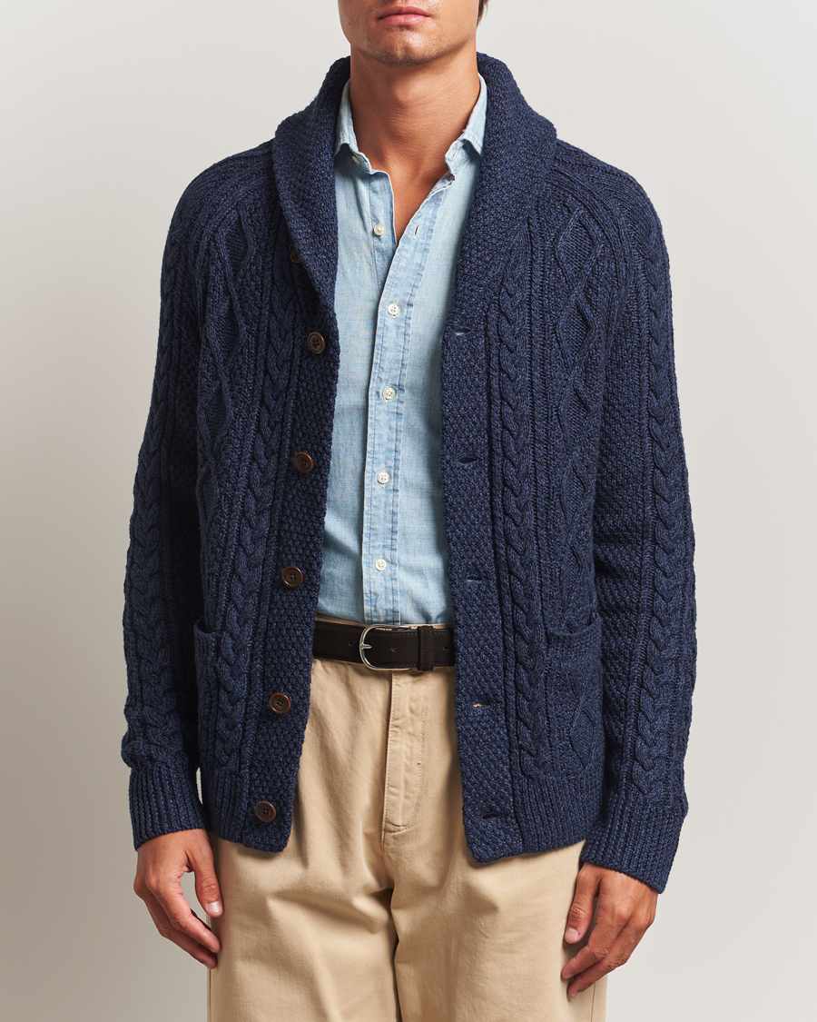 Polo Ralph Lauren Cotton Shawl Cardigan Navy Heather
