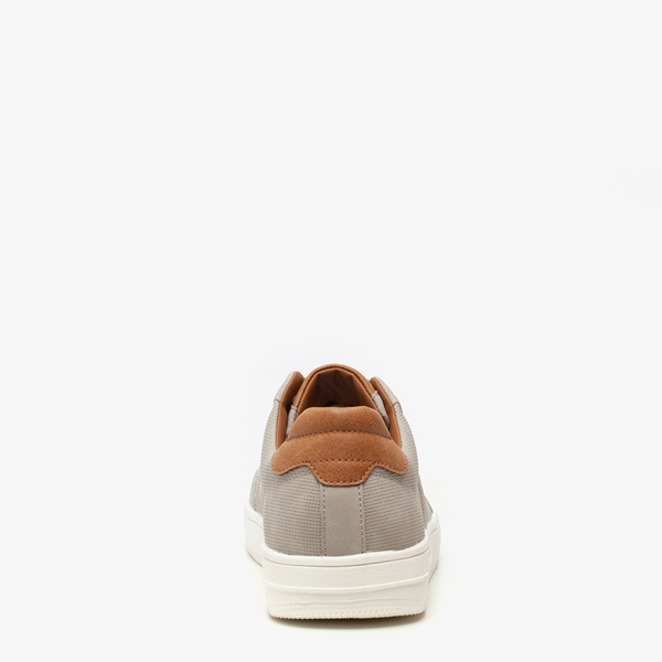 Blue Box grijze heren sneakers met bruin detail