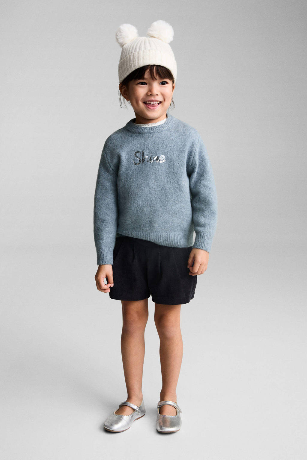 Mango Kids trui grijs gebreid