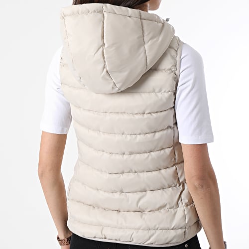 Doudoune Capuche Sans Manches Femme New Tahoe Beige