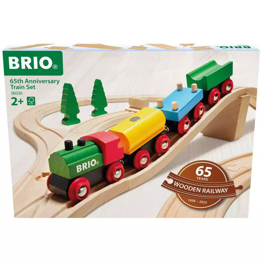 Brio BRIO 65 Jahre Holzeisenbahn Jubiläums-Zugset bunt