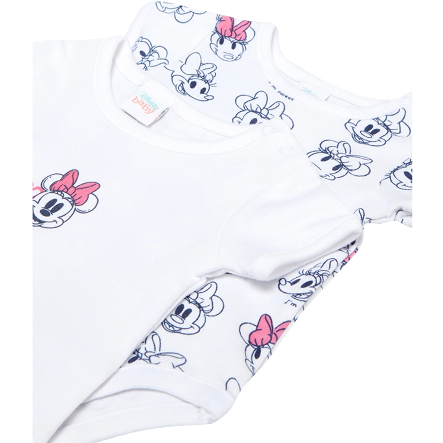 OVS Kurzarmbody 2er Pack Minnie Mouse Bright White
