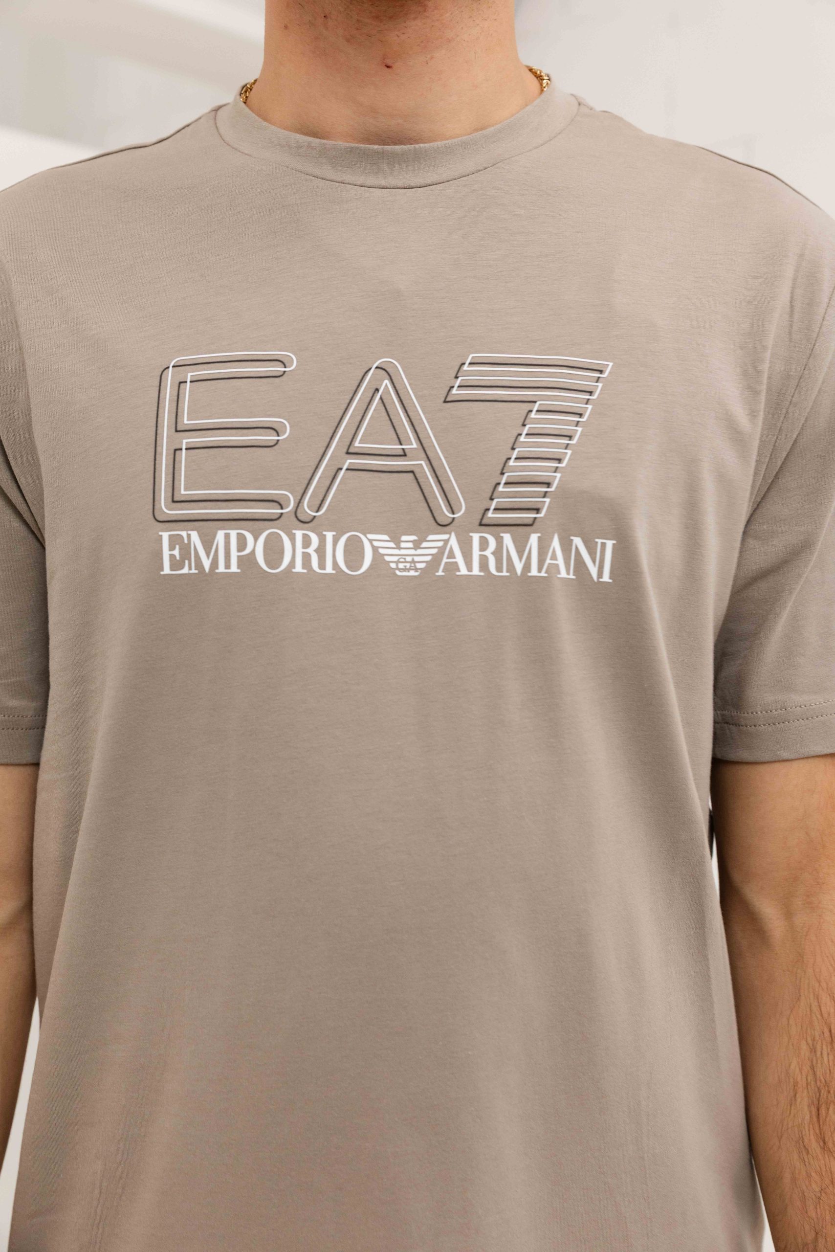 EA7 Emporio Armani 7M001308 T-Shirt Heren Lichtbruin