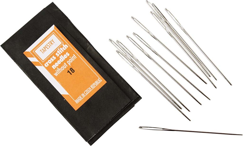 Broderinål - Øjemål 9 MM - Nr. 18 - L 50 MM - Uden Spids - 25 Stk