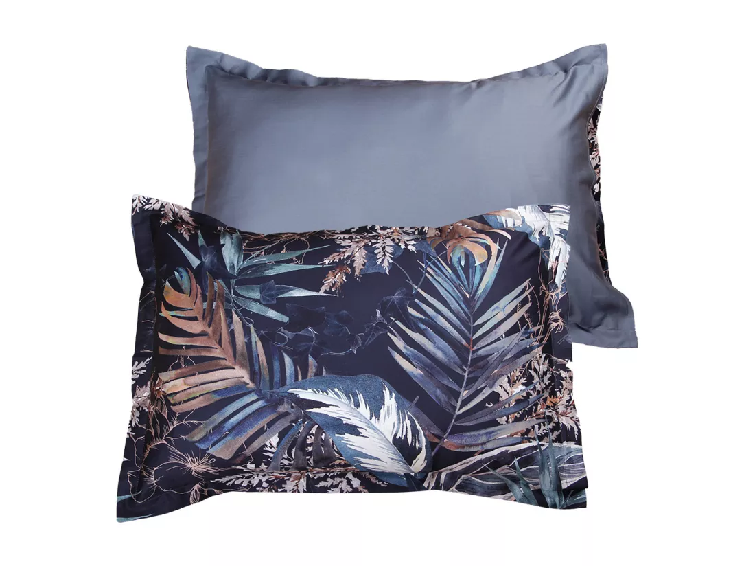 Lot de 2 Taies d'oreiller satin de coton imprimé Tuchan