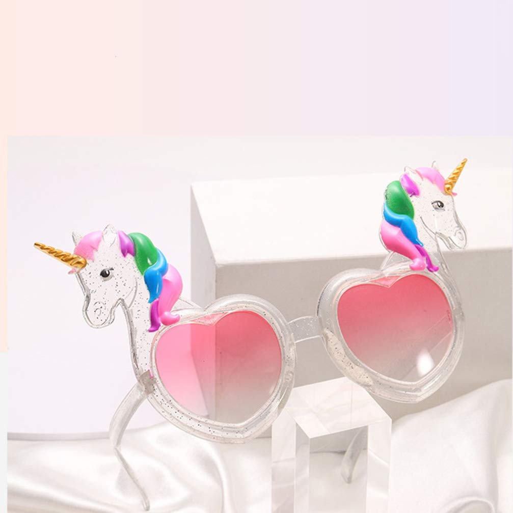 Photo Booth Party Brille Fotorequisite Herz Sonnenbrille Verkleidungs Accessoire für lustige Bilder - Einhorn