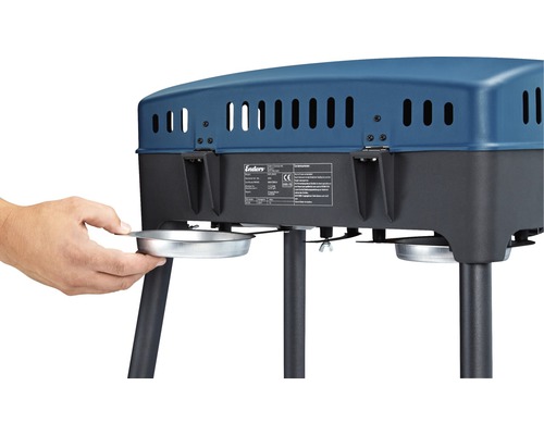Enders Explorer Next Pro tafelgrill, 47 x 58 x 80 cm, 2 branders, 50 mbar, blauw, inclusief uitneembare vetopvangbak