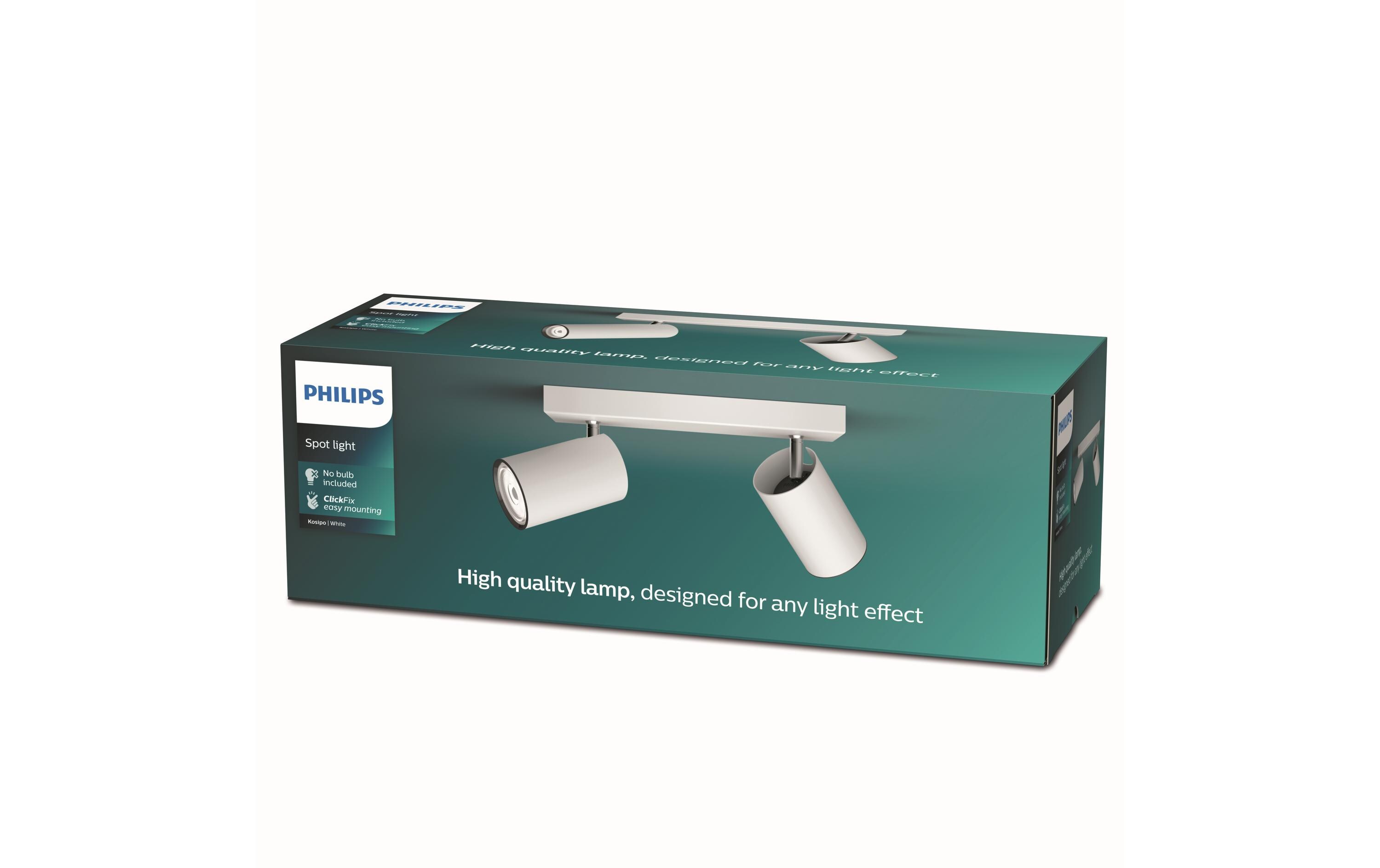 Aufbauspot MyLiving Kosipo, 2 x 5.5W, GU10, WeissAufbauleuchte mit beweglichem Leuchtenkopf