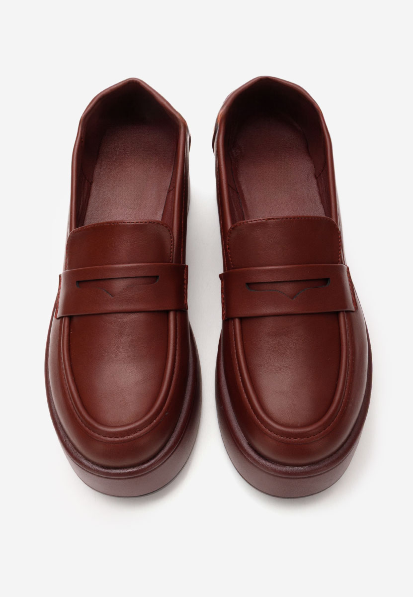 Mocassins à plateforme bordeaux Minky