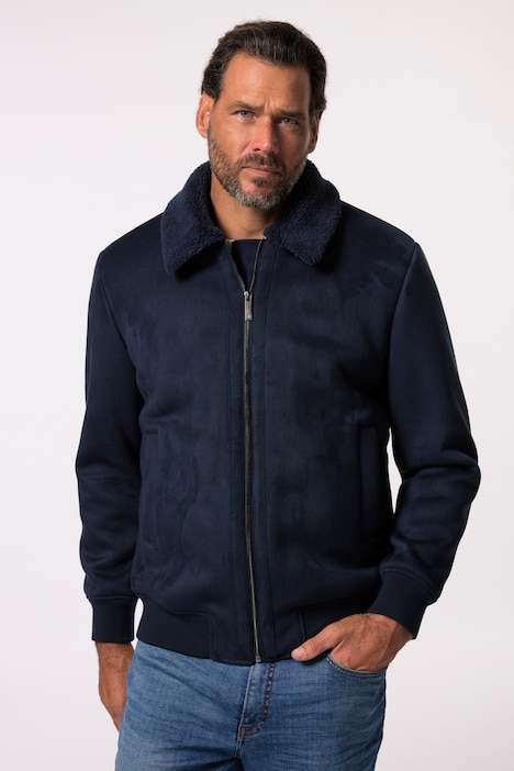 JP AWARE Bomberjacke, Lederoptik, Teddyfutter, GRS-zertifizierte Materialien, bis 7 XL