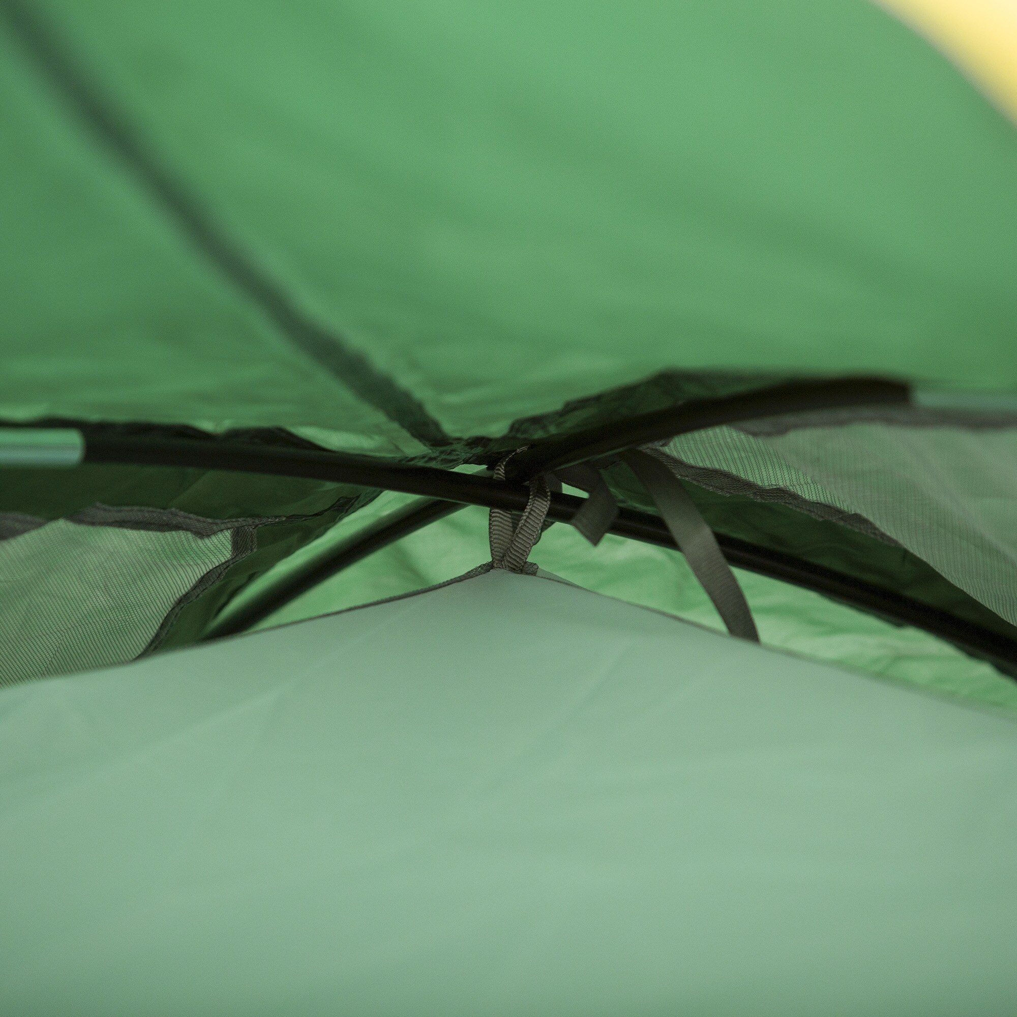 Outsunny Campingzelt für 3-4 Personen grün, gelb 325 x 183 x 130 cm (LxBxH)