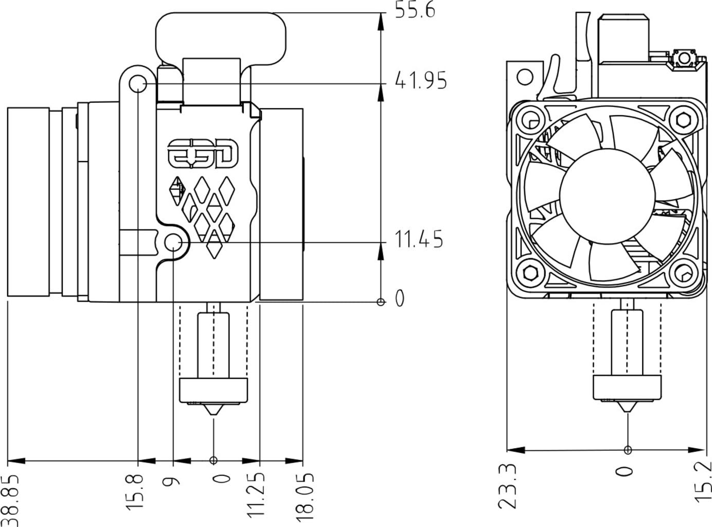 E3D  Revo Roto Extruder, Sensored    Federleichter & leistungsstarker All-in-One-Extruder