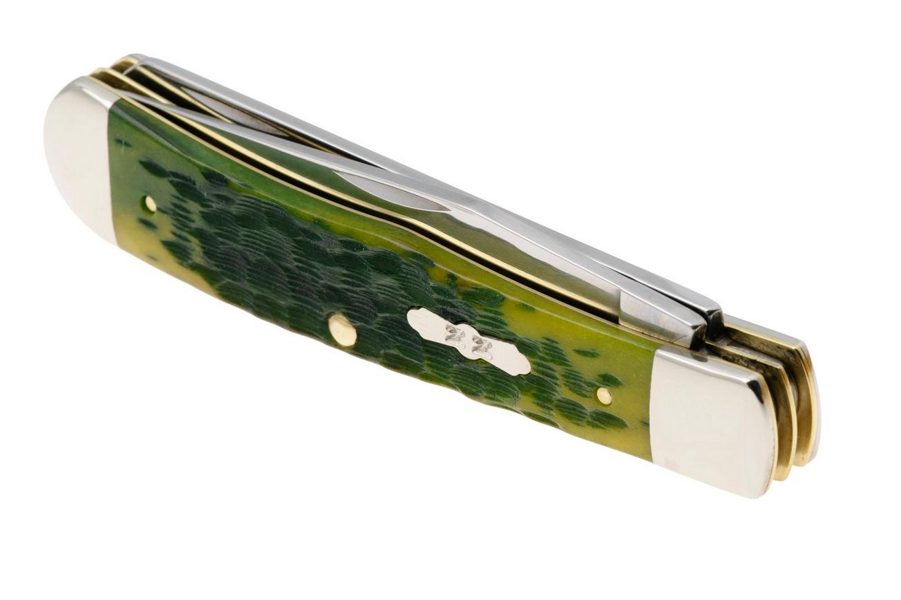 Case Trapper Green Apple Bone 27860, Peach Seed Jig, 6254 SS zakmes