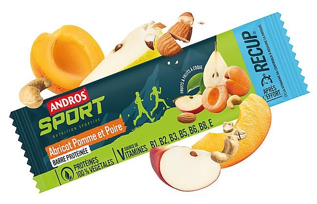 ANDROS SPORT - BARRES PROTEINEE POMME POIRE ABRICOT