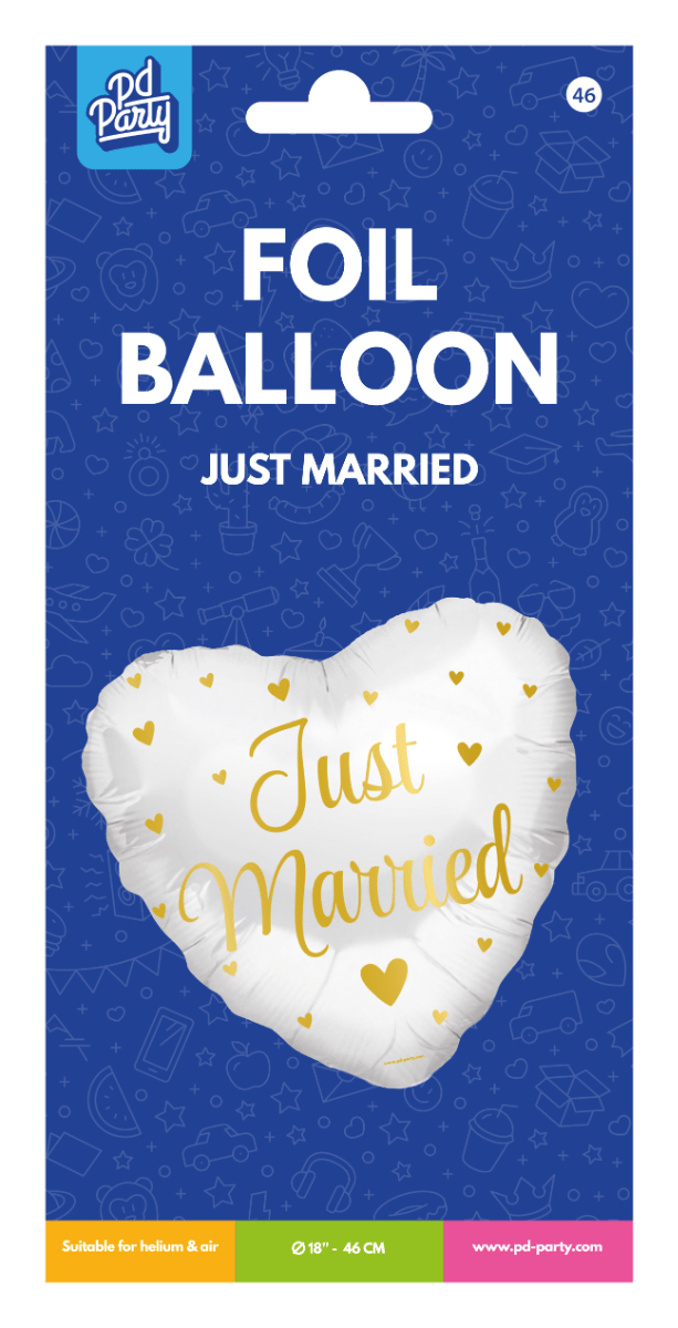 Bruiloft Helium Ballon Just Married Leeg 45cm