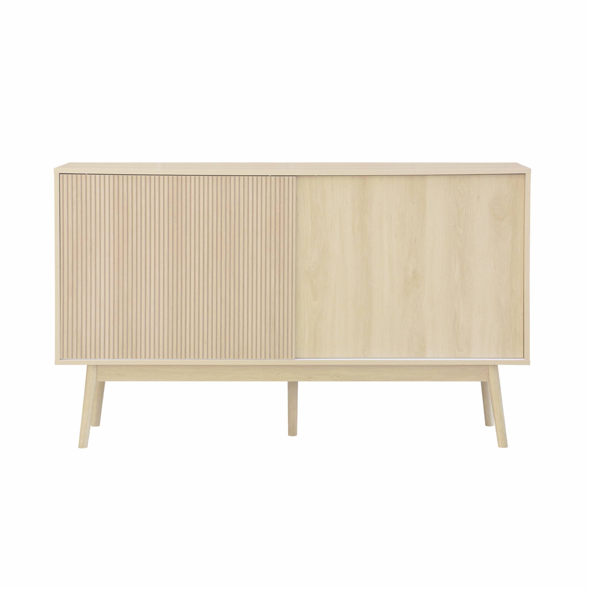 sweeek - Dressoir, donker houtdecor, Linear, B 150 x D 39.5 x H 90cm