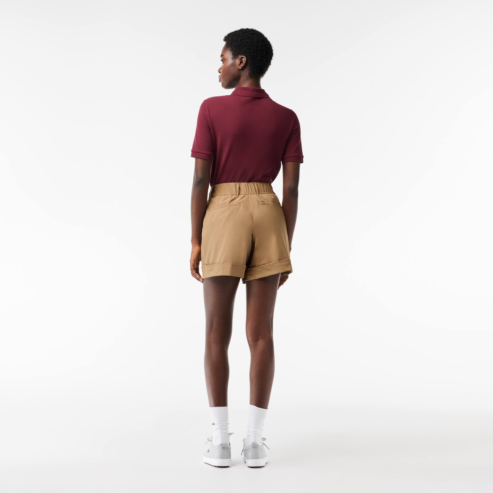 Bermuda femme Golf Lacoste SPORT en taffetas extensible Shorts - Beige - Lacoste - Femme