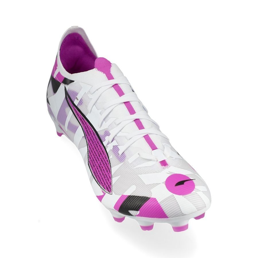 PUMA Ultra 5 Match FG/AG Forever - Blanc/Pure Magenta/Gris/Noir ÉDITION LIMITÉE