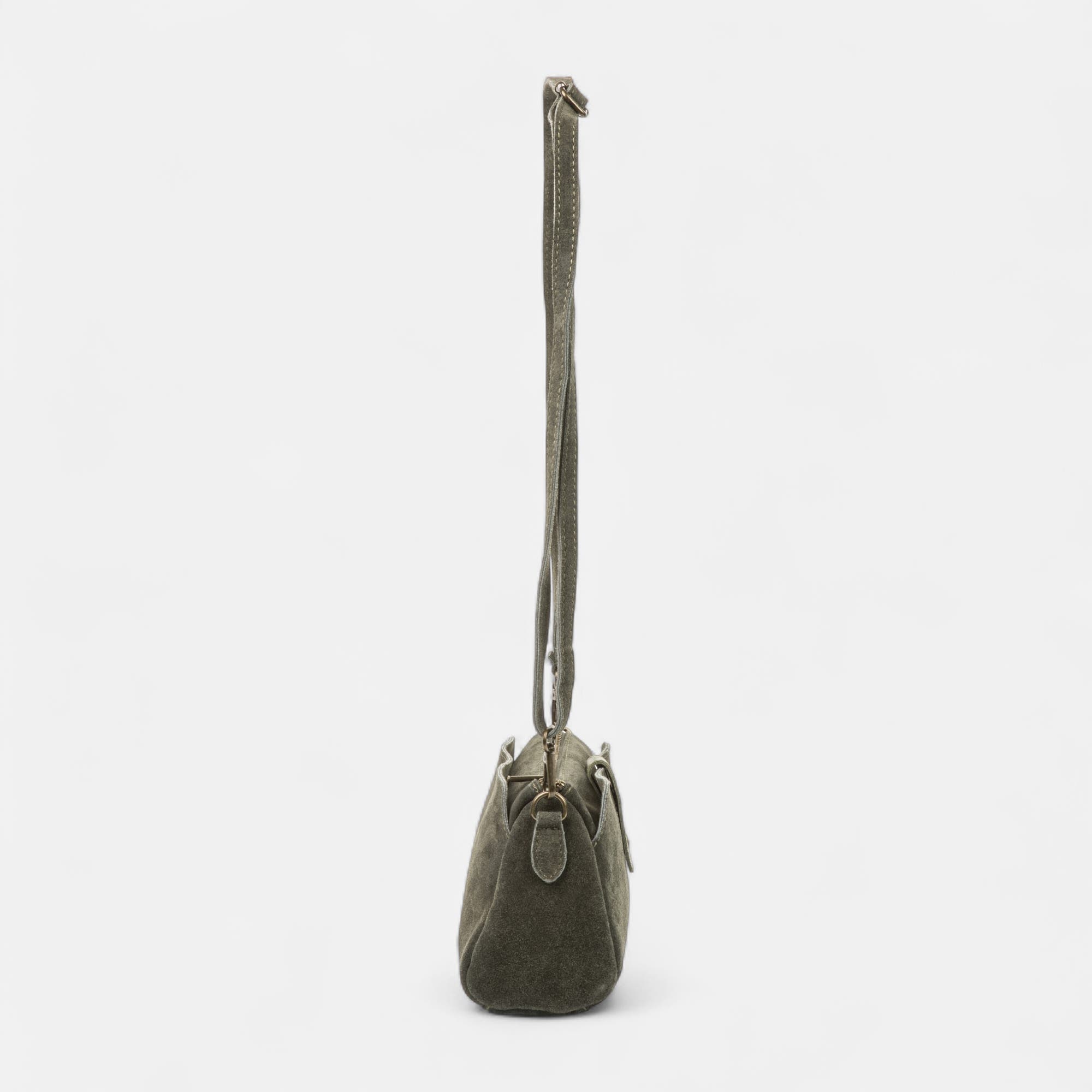 Sac bandoulière en cuir kaki