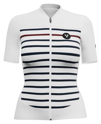 Maillot Manches Courtes Femme LeBram Ventoux Édition Limitée Blanc Bleu Bordeaux