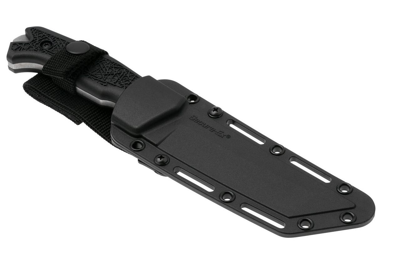 Cold Steel Medium Warcraft Tanto 13SSA, Stonewashed 4034 SS, Black GFN vaststaand mes, Lynn C Thompson design