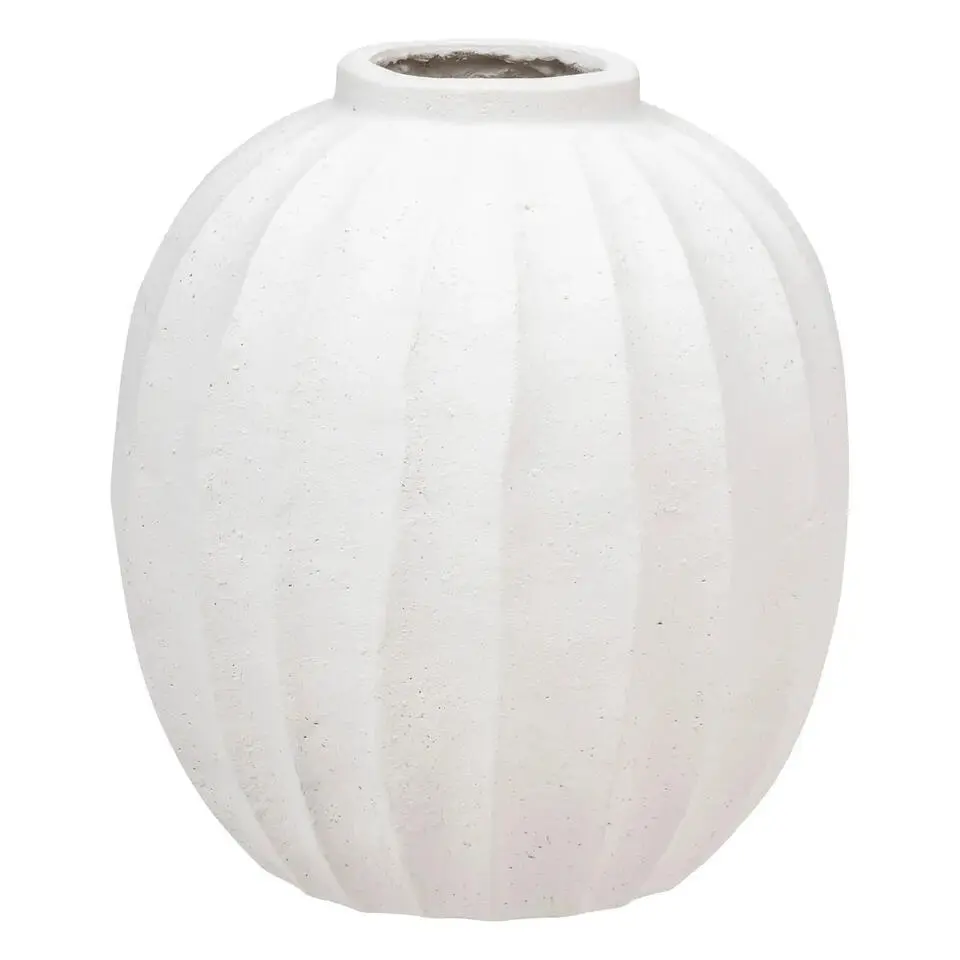 Atmosphera Bloemenvaas - creme wit - kunststeen - D39 x H44 cm