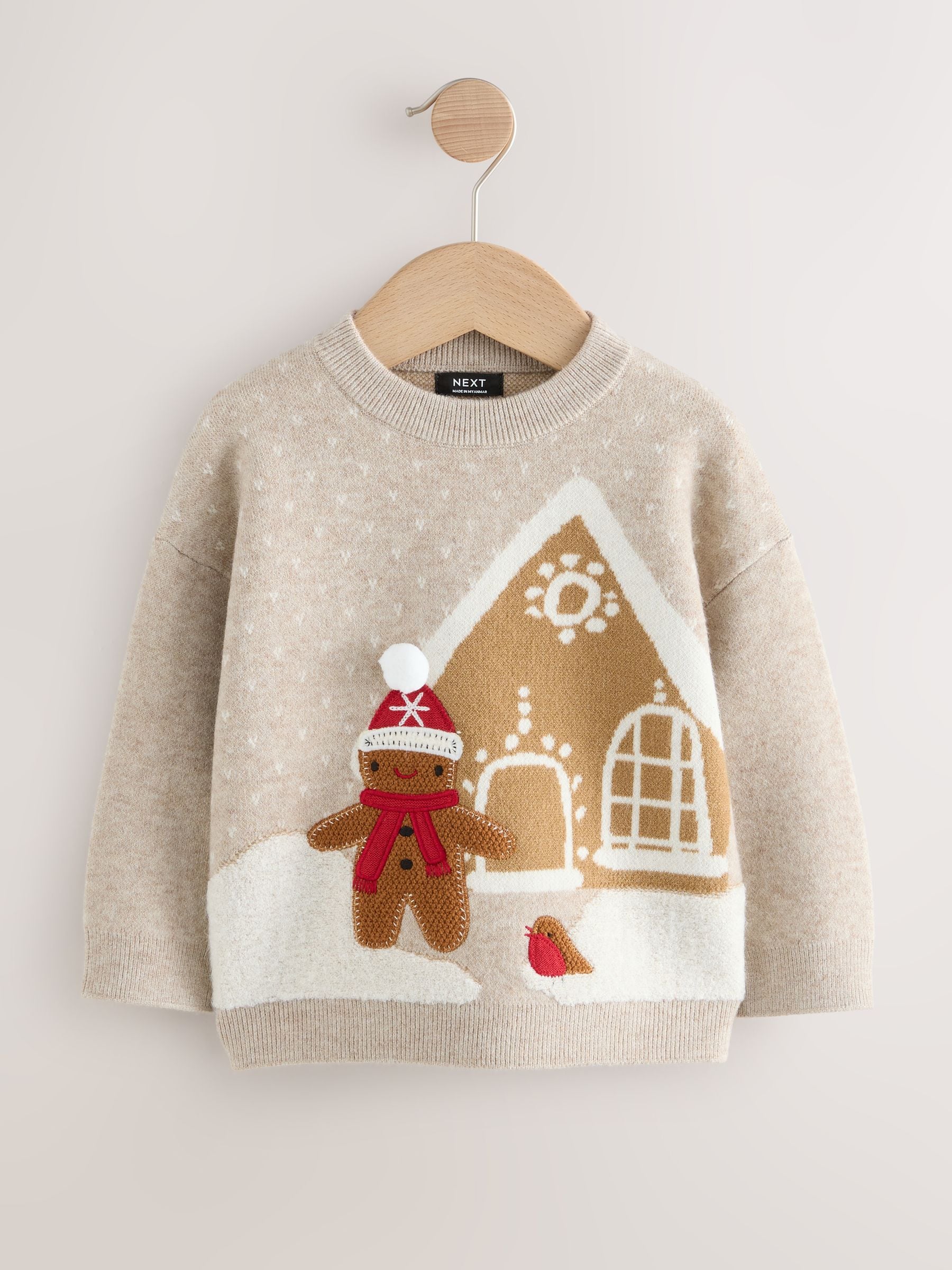 Naturel Peperkoekhuis - Gebreide kersttrui (3 mnd-7 jr)