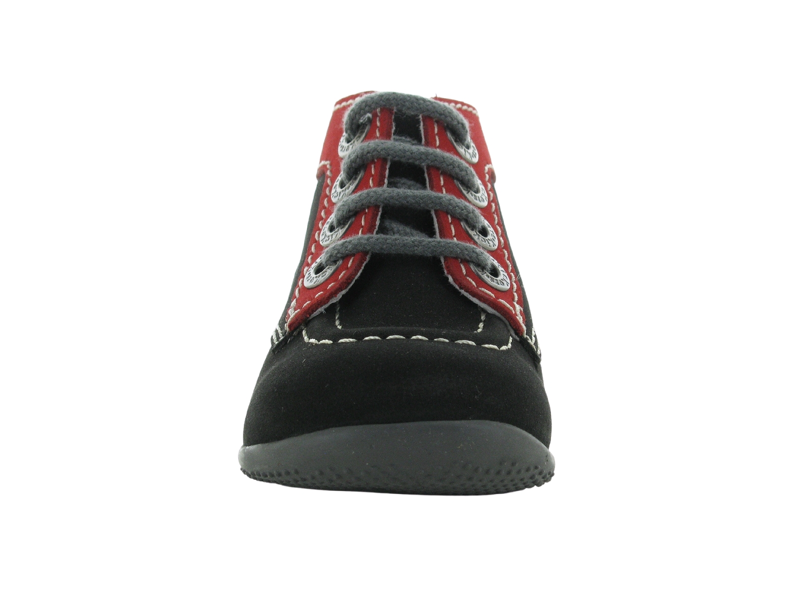 Kickers-BONBON Nubuck Noir Rouge